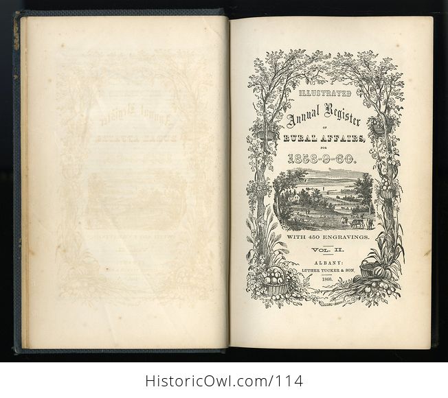 Antique Illustrated Book Annual Register of Rural Affairs for 1858 9 60 Vol Ii C1860 - #OjetYY0kTfQ-3