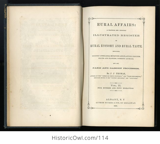 Antique Illustrated Book Annual Register of Rural Affairs for 1858 9 60 Vol Ii C1860 - #OjetYY0kTfQ-4