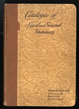 Catalogue of Legal and General Stationery Antique Illustrated Book by Shaw and Sons #frlCAOG7QME