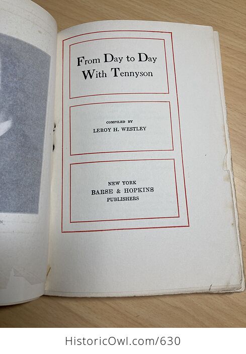 From Day to Day with Tennyson Compiled by Leroy H Westley C1910 - #kTo2dwY7ato-6