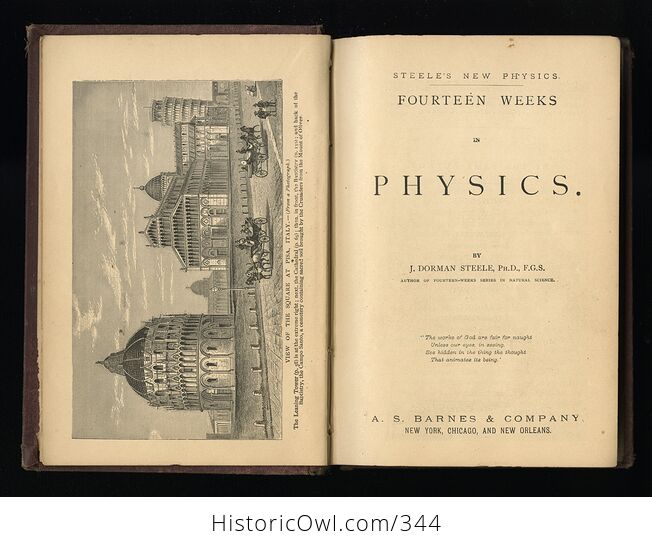 Steeles New Physics Fourteen Weeks in Physics Antique Illustrated Book by J Dorman Steele C1878 - #3QTqFNeTLiM-3