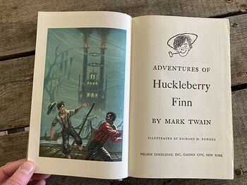 Vintage Adventures of Huckleberry Finn Illustrated Book by Mark Twain Junior Deluxe Editions C1954 #yaGoQqnEZ2s