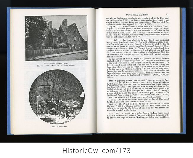 Vintage Book Chronicles of Old Salem a History in Miniature by Frances Diane Robotti C1948 - #fWYQHwdyAb4-9