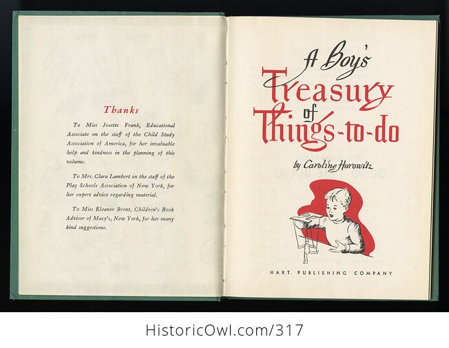 A Boys Treasury of Things to Do Book by Caroline Horowitz C1946 - #ZLQB3FKzka8-4