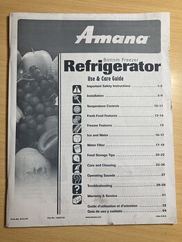 Amana Bottom Freezer Refrigerator Use and Care Guide Manual #eHbLMny2JGE