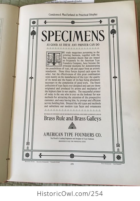Antique American Specimen Book of Type Styles Printing Machinery Printing Materials American Type Founders Company 1912 - #65NekEG9Syk-12