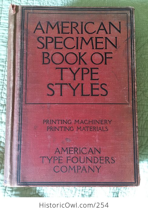 Antique American Specimen Book of Type Styles Printing Machinery Printing Materials American Type Founders Company 1912 - #65NekEG9Syk-1