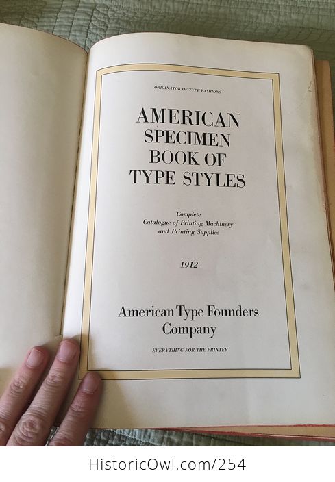 Antique American Specimen Book of Type Styles Printing Machinery Printing Materials American Type Founders Company 1912 - #65NekEG9Syk-8