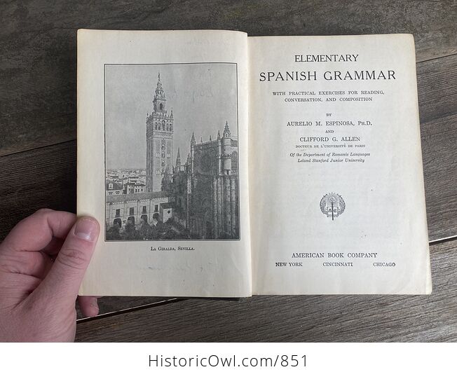 Antique Elementary Spanish Grammar Book by Aurelio M Espinosa and Clifford G Allen C1915 - #eSBVg8scVZ0-6