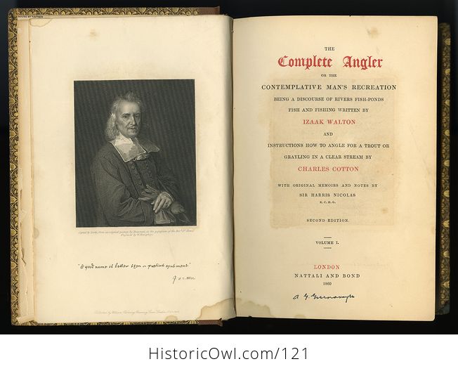 Antique Illustrated Book 2 Volumes the Complete Angler or the Contemplative Mans Recreation by Izaak Walton C1860 - #t22TE8Cl7z4-4