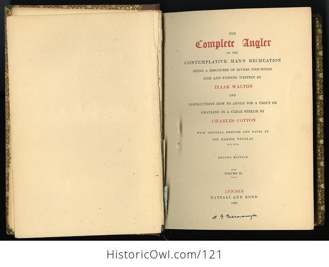Antique Illustrated Book 2 Volumes the Complete Angler or the Contemplative Mans Recreation by Izaak Walton C1860 - #t22TE8Cl7z4-11