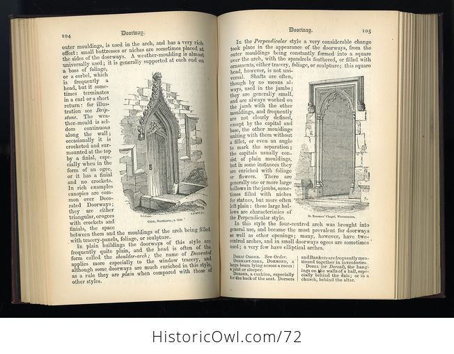 Antique Illustrated Book a Concise Glossary of Terms Used in Grecian Roman Italian and Gothic Architecture by John Henry Parker C1913 - #7x6kvTk2tyM-9
