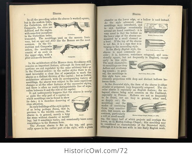 Antique Illustrated Book a Concise Glossary of Terms Used in Grecian Roman Italian and Gothic Architecture by John Henry Parker C1913 - #7x6kvTk2tyM-4