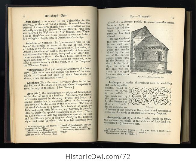 Antique Illustrated Book a Concise Glossary of Terms Used in Grecian Roman Italian and Gothic Architecture by John Henry Parker C1913 - #7x6kvTk2tyM-6