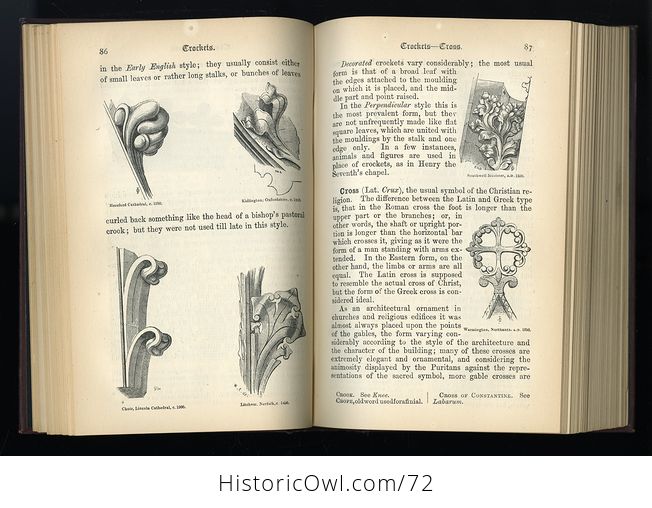 Antique Illustrated Book a Concise Glossary of Terms Used in Grecian Roman Italian and Gothic Architecture by John Henry Parker C1913 - #7x6kvTk2tyM-8