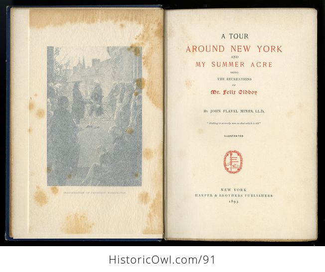 Antique Illustrated Book a Tour Around New York and My Summer Acre Being the Recreations of Mr Felix Oldboy by John Flavel Mines C1983 - #WrIjTXpXIb4-10