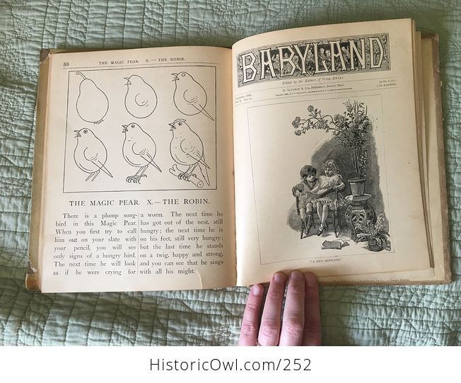 Antique Illustrated Book Babyland Edited by the Editors of Wide Awake Boston D Lathrop and Company Copyright 1886 - #cQ0CsKdQiAo-5
