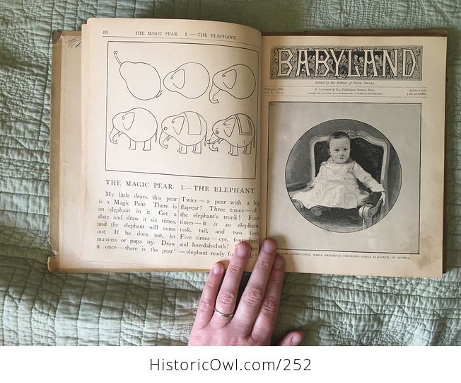 Antique Illustrated Book Babyland Edited by the Editors of Wide Awake Boston D Lathrop and Company Copyright 1886 - #cQ0CsKdQiAo-9