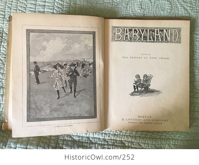 Antique Illustrated Book Babyland Edited by the Editors of Wide Awake Boston D Lathrop and Company Copyright 1886 - #cQ0CsKdQiAo-11