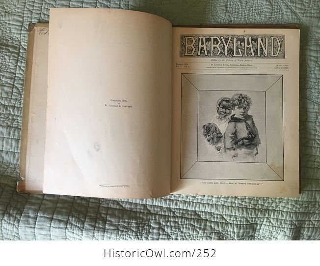 Antique Illustrated Book Babyland Edited by the Editors of Wide Awake Boston D Lathrop and Company Copyright 1886 - #cQ0CsKdQiAo-10