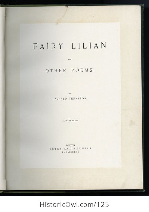 Antique Illustrated Book Fairy Lilian and Other Poems by Alfred Tennyson C1888 - #bf6lQ5J00o4-3