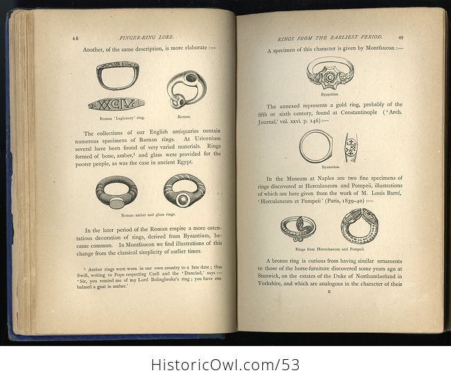 Antique Illustrated Book Finger Ring Lore by William Jones C 1877 - #UHXuvXglAFs-8