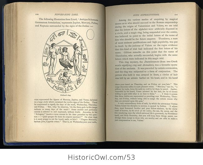 Antique Illustrated Book Finger Ring Lore by William Jones C 1877 - #UHXuvXglAFs-5