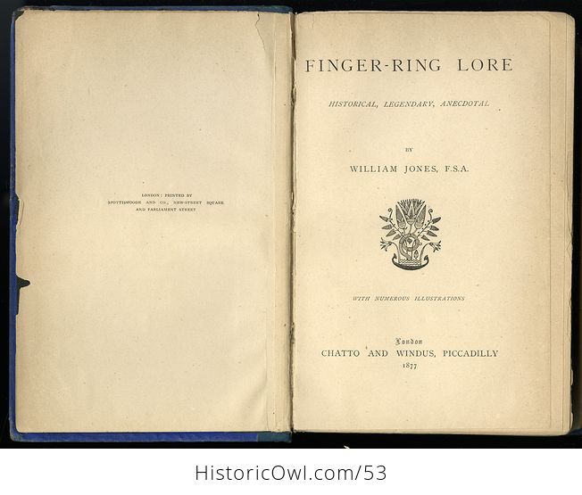 Antique Illustrated Book Finger Ring Lore by William Jones C 1877 - #UHXuvXglAFs-11