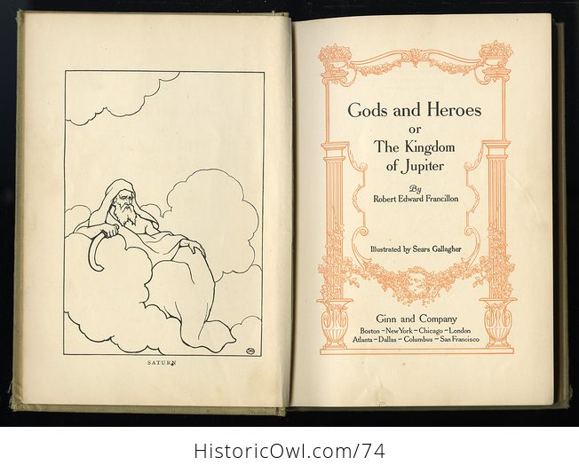 Antique Illustrated Book Gods and Heroes or the Kingdom of Jupiter by Robert Edward Francillon C1894 - #866O1cf5Tuk-3