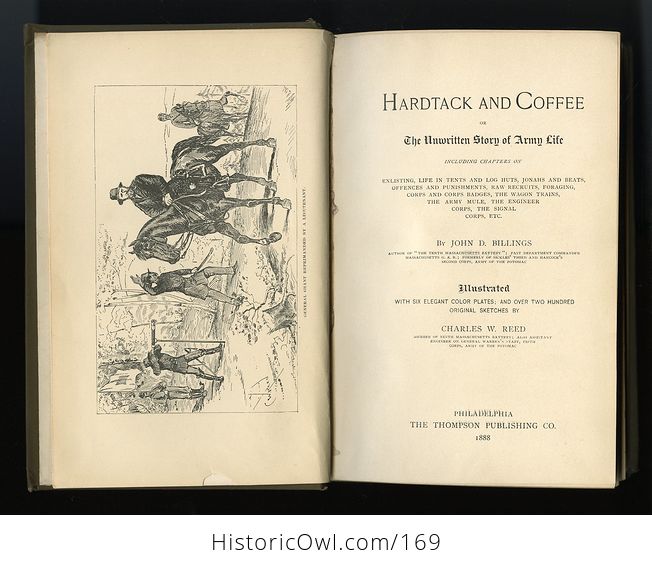 Antique Illustrated Book Hard Tack and Coffee or the Unwritten Story of Army Life by John D Billings C1888 - #sWk5Q4dpqjE-9