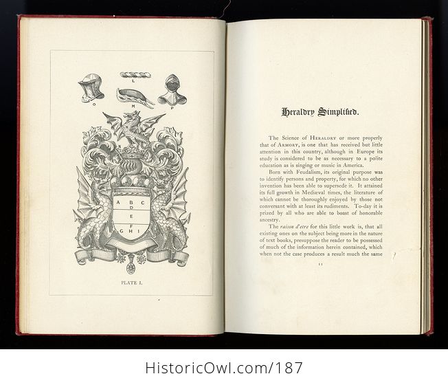 Antique Illustrated Book Heraldry Simplified by Frederick Curtis C1899 - #9SDUx7deE0M-6