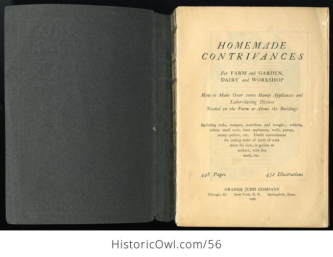 Antique Illustrated Book Homemade Contrivances for Farm and Garden Dairy and Workshop by Orange Judd Company C1905 - #fhgCv9NKjiE-3
