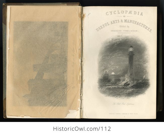 Antique Illustrated Book in Two Volumes Cyclopedia of Useful Arts and Manufactures by Charles Tomlinson C1854 - #NDna35Dw6nA-3