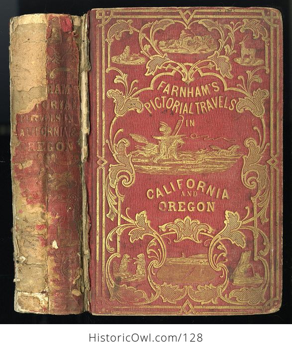 Antique Illustrated Book Life Adventures and Travels in California by T J Farnham C 1851 - #ISEo05mWIzM-1