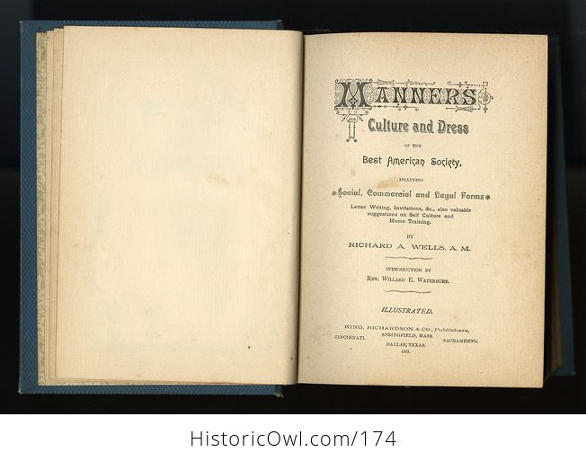 Antique Illustrated Book Manners Culture and Dress of the Best American Society by Richard a Wells C1893 - #aoCzu7YF6c4-13