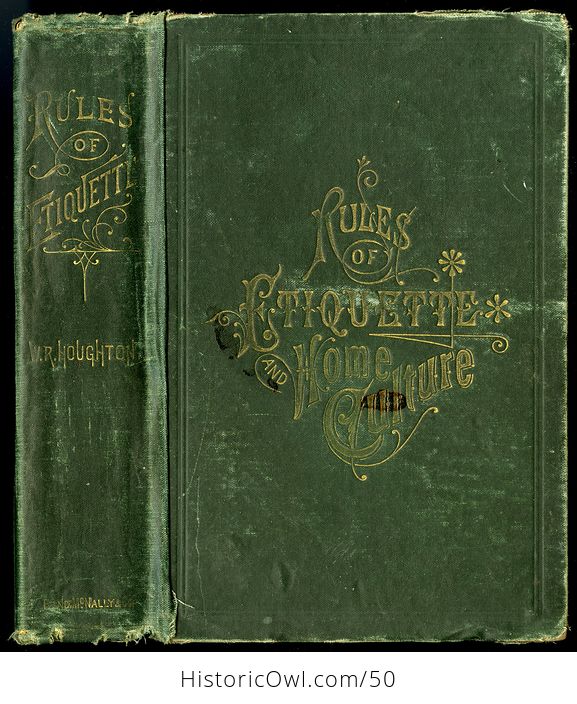 Antique Illustrated Book Rules of Etiquette and Home Culture or American Etiquette and Rules of Politeness C1890 - #YCYB3UMQ9SI-1