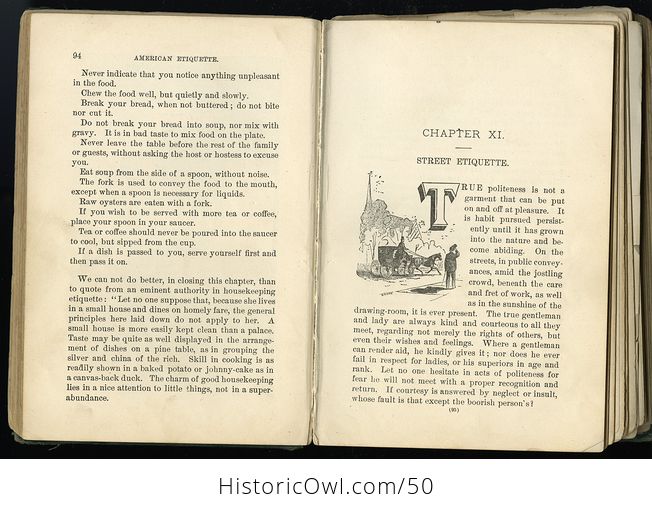 Antique Illustrated Book Rules of Etiquette and Home Culture or American Etiquette and Rules of Politeness C1890 - #YCYB3UMQ9SI-6