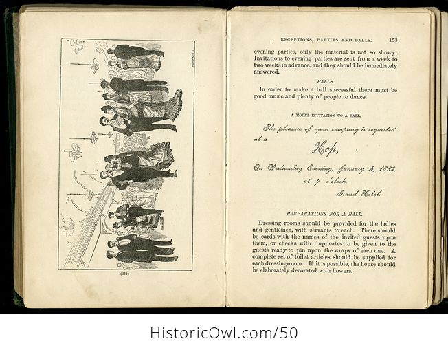 Antique Illustrated Book Rules of Etiquette and Home Culture or American Etiquette and Rules of Politeness C1890 - #YCYB3UMQ9SI-9