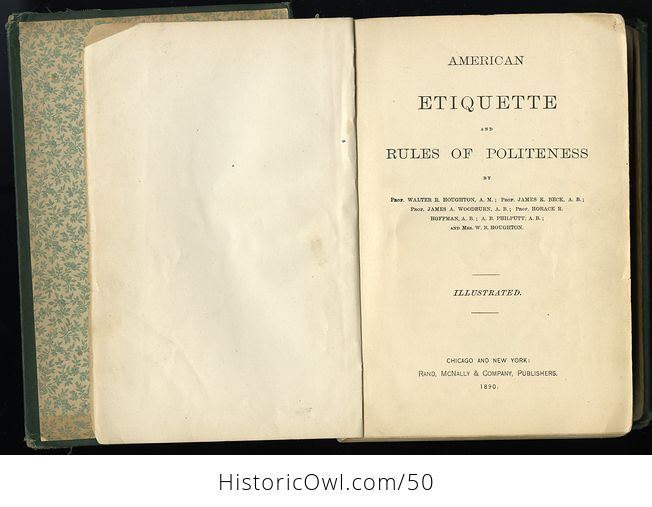 Antique Illustrated Book Rules of Etiquette and Home Culture or American Etiquette and Rules of Politeness C1890 - #YCYB3UMQ9SI-3