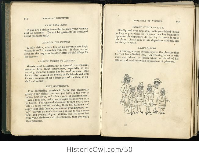 Antique Illustrated Book Rules of Etiquette and Home Culture or American Etiquette and Rules of Politeness C1890 - #YCYB3UMQ9SI-8