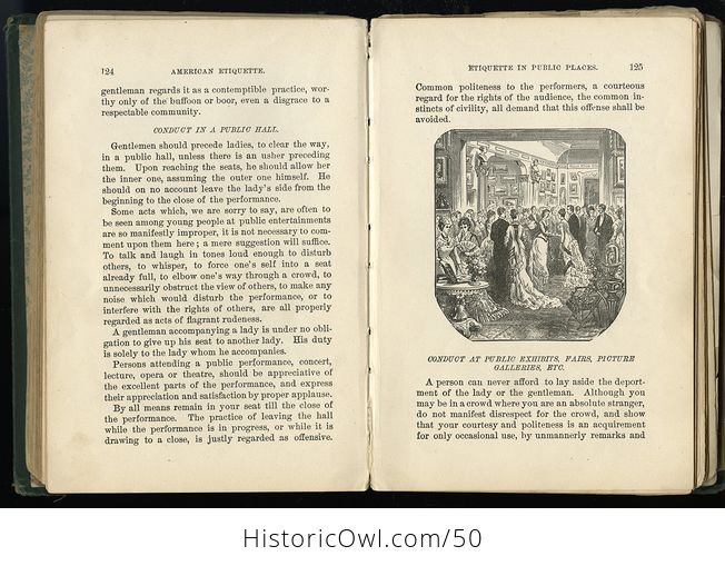 Antique Illustrated Book Rules of Etiquette and Home Culture or American Etiquette and Rules of Politeness C1890 - #YCYB3UMQ9SI-7