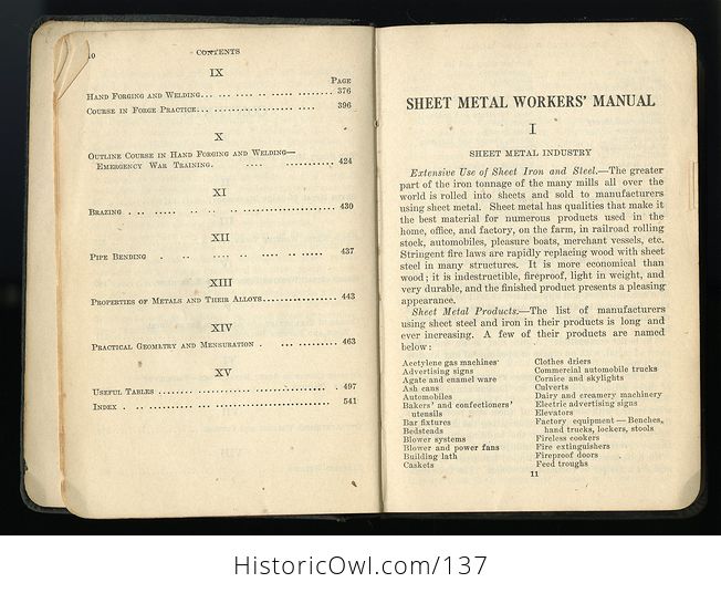 Antique Illustrated Book Sheet Metal Workers Manual by L Broemel C1918 - #6NBmGG1EsWU-2