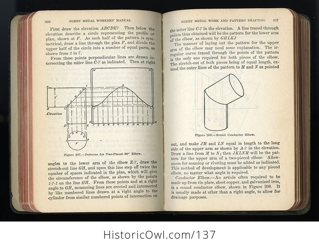 Antique Illustrated Book Sheet Metal Workers Manual by L Broemel C1918 - #6NBmGG1EsWU-9