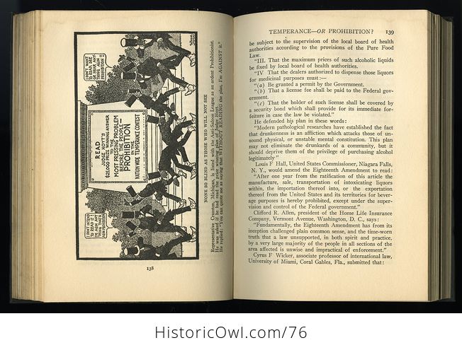 Antique Illustrated Book Temperance or Prohibition C1929 - #LSDlmO9i3lI-8