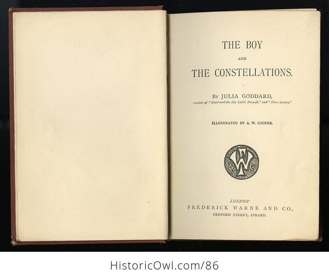 Antique Illustrated Book the Boy and the Constellations by Julia Goddard C1885 - #n5wytjsNFYs-2