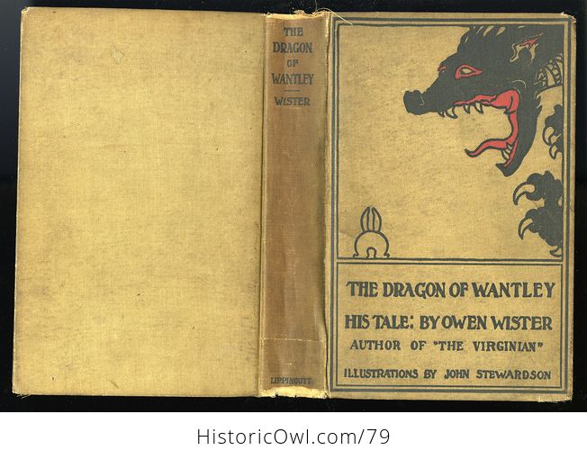 Antique Illustrated Book the Dragon of Wantley His Tale by Owen Wister and Illustrated by John Stewardson Fourth Edition C1892 - #0UEmrYJl4hM-2