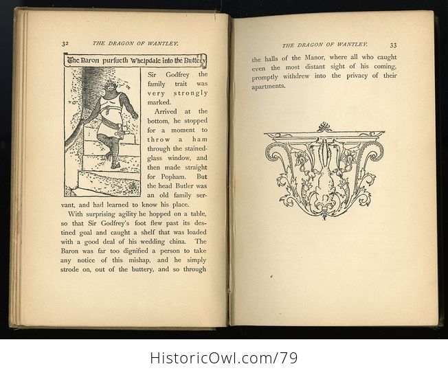 Antique Illustrated Book the Dragon of Wantley His Tale by Owen Wister and Illustrated by John Stewardson Fourth Edition C1892 - #0UEmrYJl4hM-4