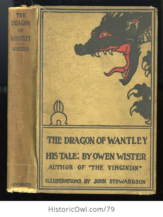 Antique Illustrated Book the Dragon of Wantley His Tale by Owen Wister and Illustrated by John Stewardson Fourth Edition C1892 - #0UEmrYJl4hM-1