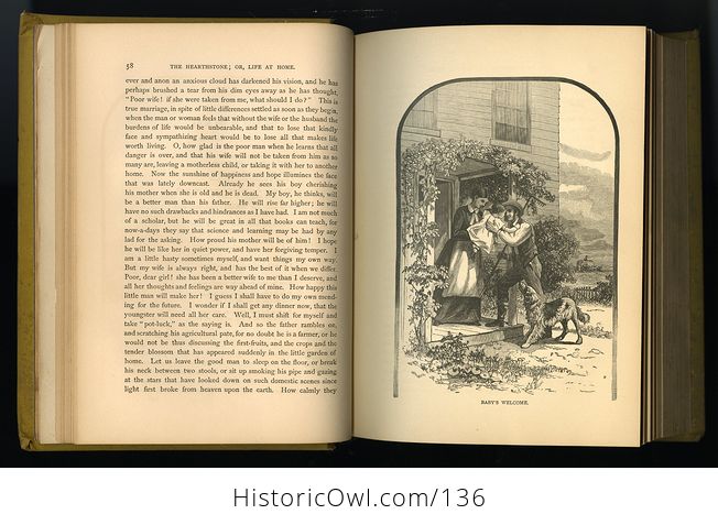 Antique Illustrated Book the Hearthstone or Life at Home a Household Manual by Laura C Holloway C1884 - #3jeQbPCQU6Y-9