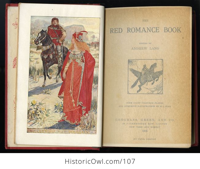 Antique Illustrated Book the Red Romance Book by Andrew Lang C1905 - #ioqx89bveqg-3